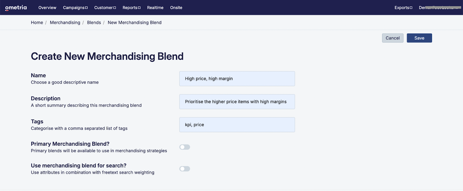 Search & Merch Merchandising blends (beta) Ometria Help Centre