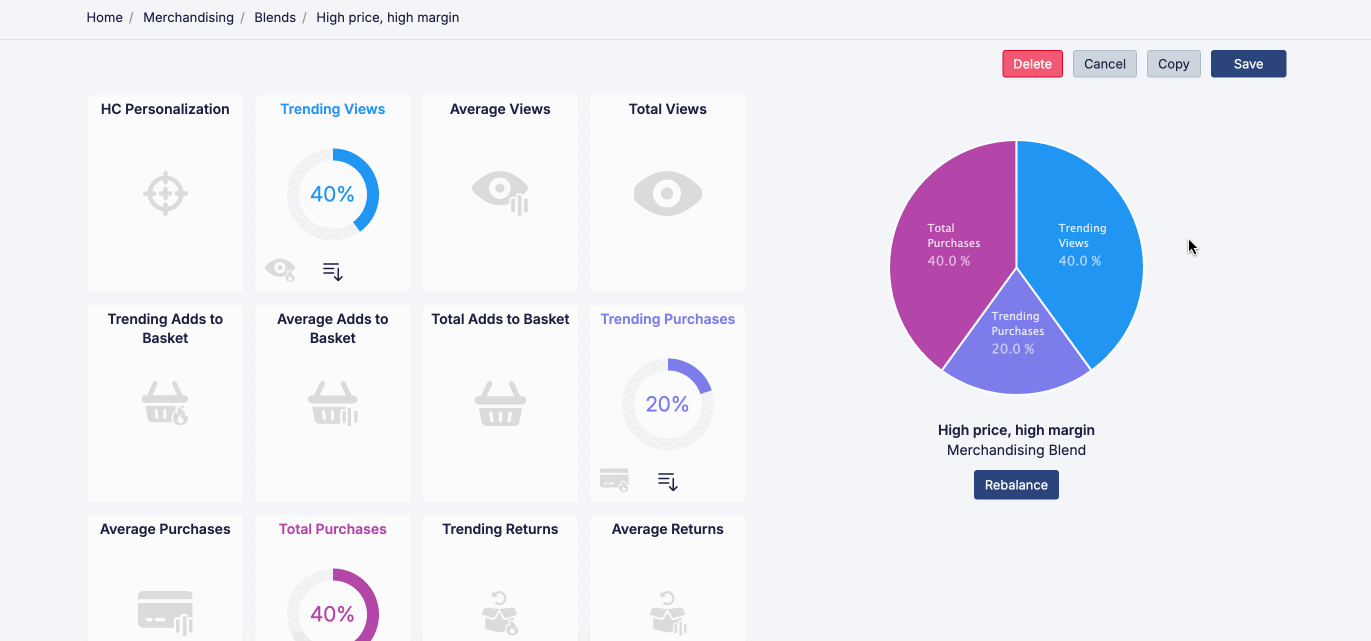 Search & Merch Merchandising blends (beta) Ometria Help Centre