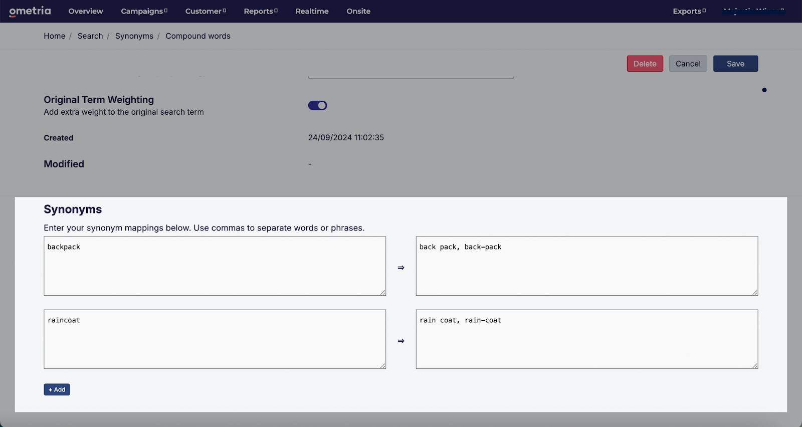Synonyms ometria help centre